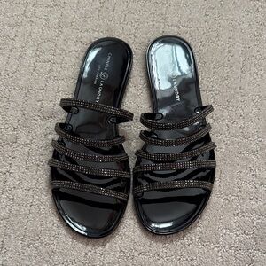 Chinese Laundry Glossy Black Jelly Sandals